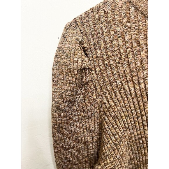 Who What Wear Brown Puff Sleeve Mock Neck Ribbed Sweater Top Size Large Fall - Picture 3 of 9